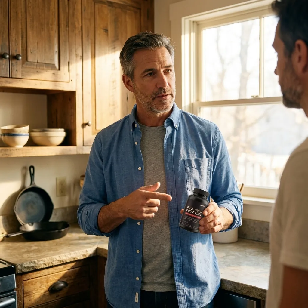 Reviewer Mark T. holding Tenor bottle